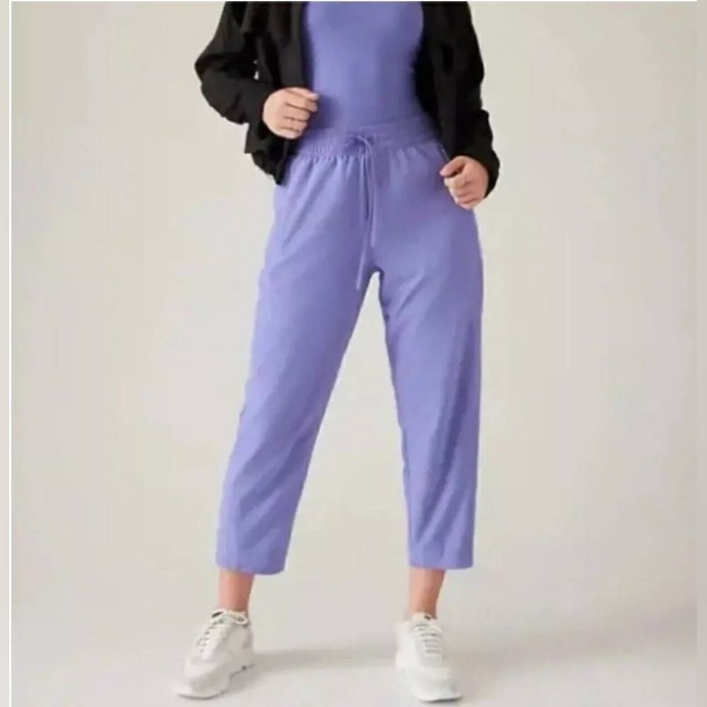 Athleta Size 4 Womens Arrival Straight Leg Ankle Pants Adonis Purple Blue Lounge